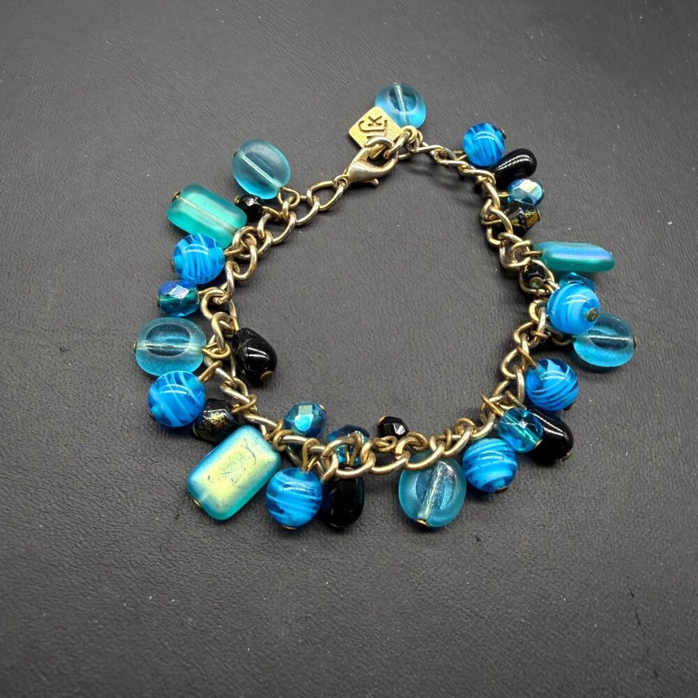 Vintage Katherine J Kornblau KJK NYC Bracelet Beaded Gold Tone 7.5 inches